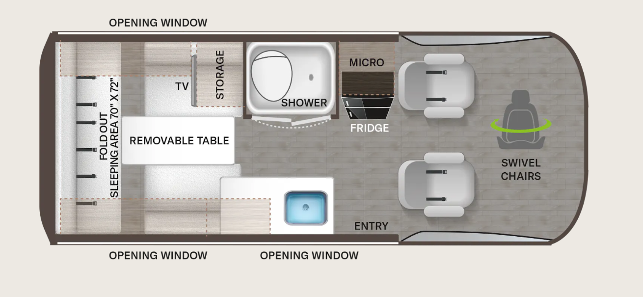 2024 THOR MOTOR COACH TRANQUILITY 19P*23, , floor-plans-day image number 0