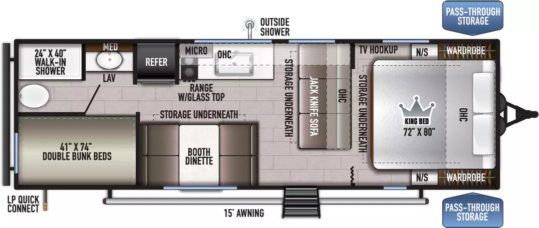 2023 EAST TO WEST RV DELLA TERRA 260BHLE, , floor-plans-day image number 0