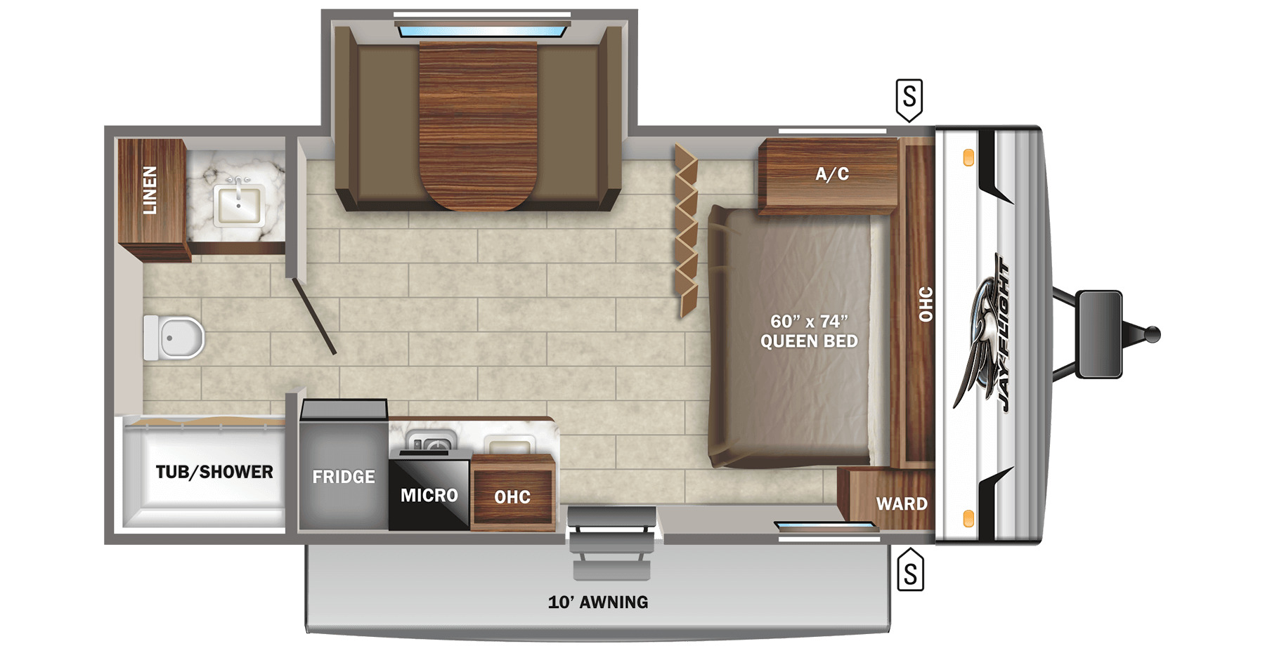 2022 JAYCO JAY FLIGHT 183RB, , floor-plans-day image number 0