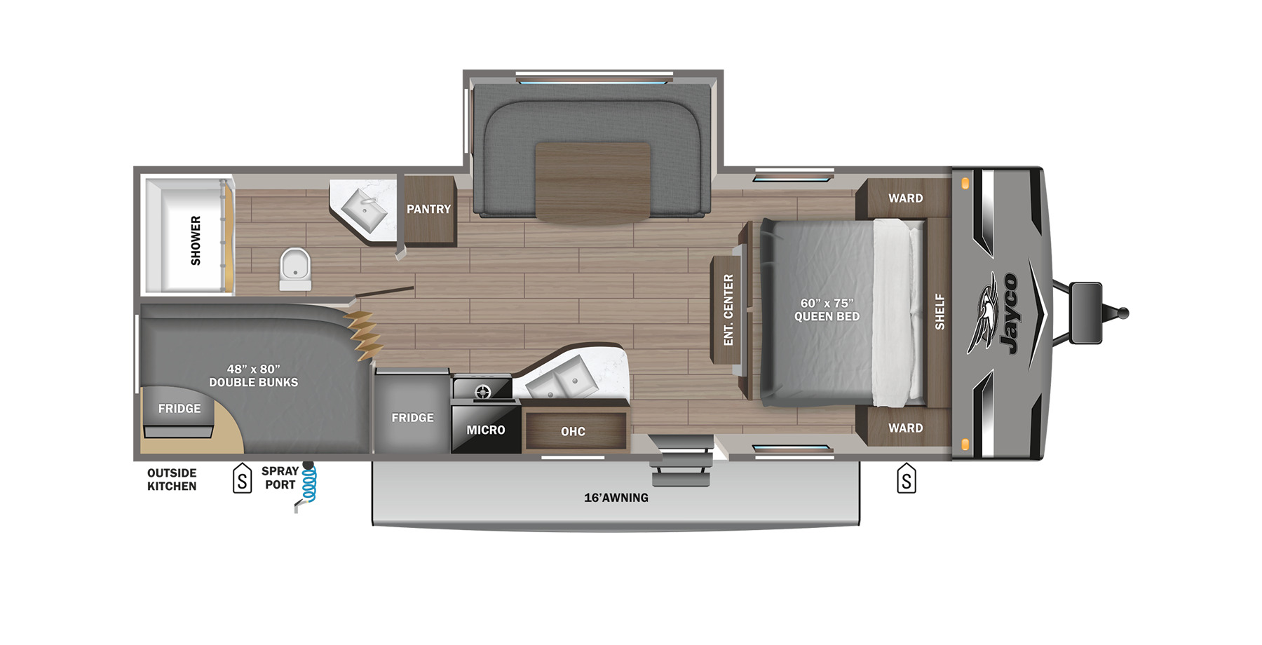 2023 JAYCO JAY FLIGHT 242BHSW, , floor-plans-day image number 0