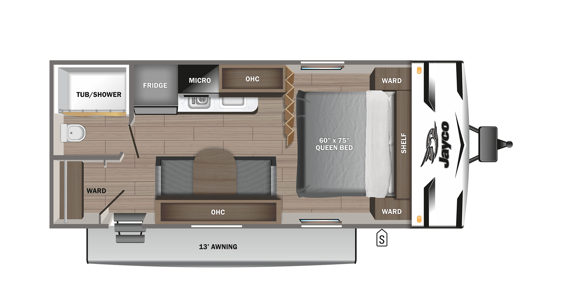2024 JAYCO JAY FLIGHT 195RBW, , floor-plans-day image number 0