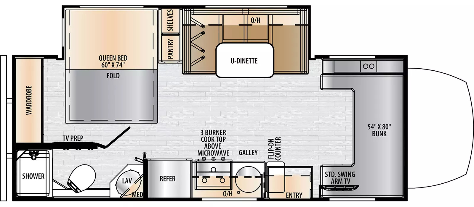 2024 EAST TO WEST RV ENTRADA 24FMCN, , floor-plans-day image number 0