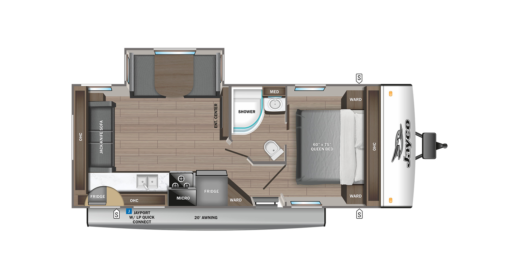 2023 JAYCO FEATHER 24RL, , floor-plans-day image number 0