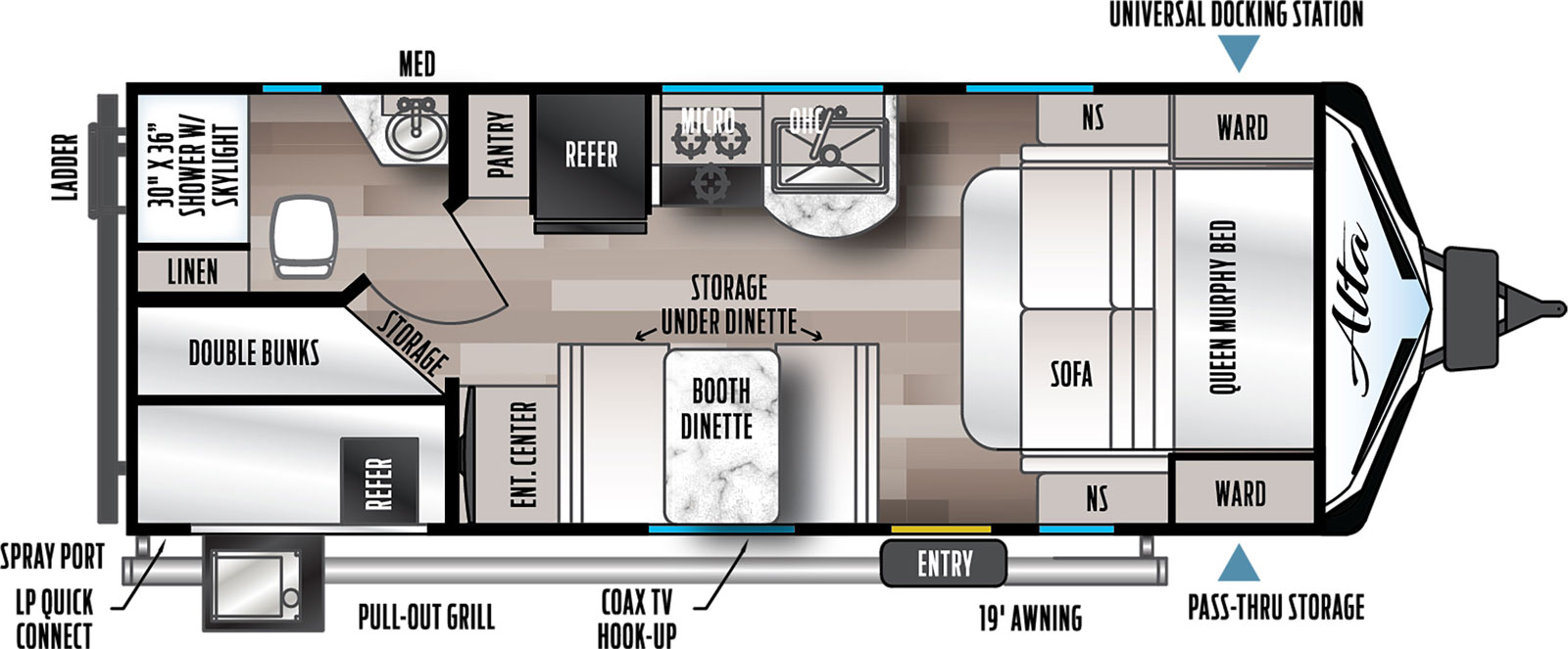 2022 EAST TO WEST RV ALTA 2100MBH, , floor-plans-day image number 0