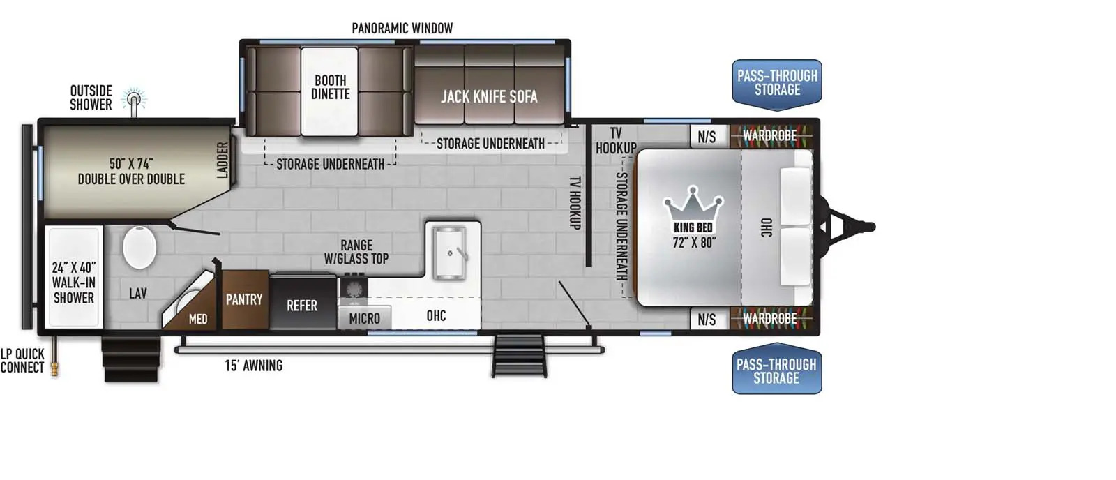 2024 EAST TO WEST RV DELLA TERRA 255BHLE, , floor-plans-day image number 0