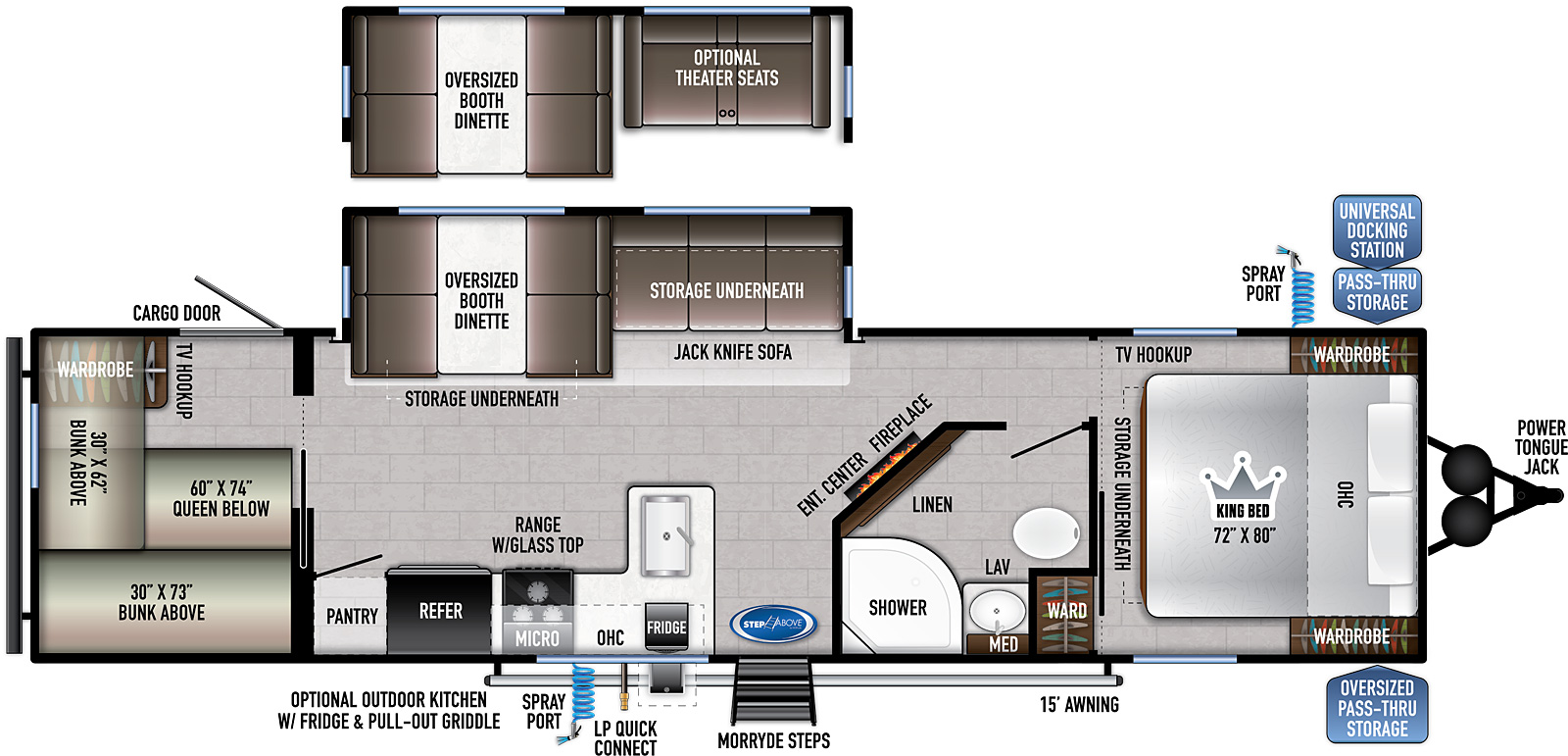 2023 EAST TO WEST RV DELLA TERRA 291BH, , floor-plans-day image number 0