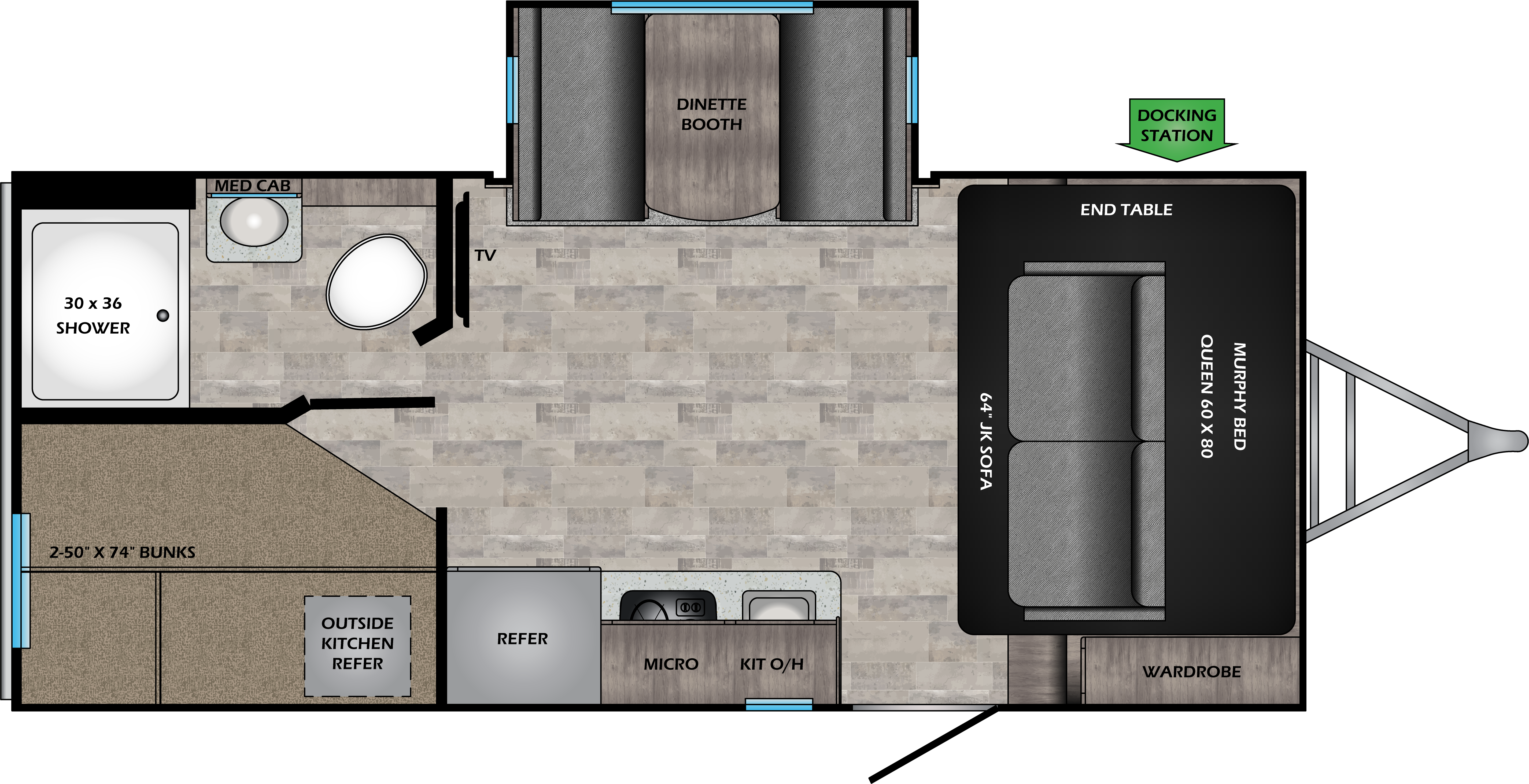 2022 CROSSROADS SUNSET TRAIL 188BH, , floor-plans-day image number 0