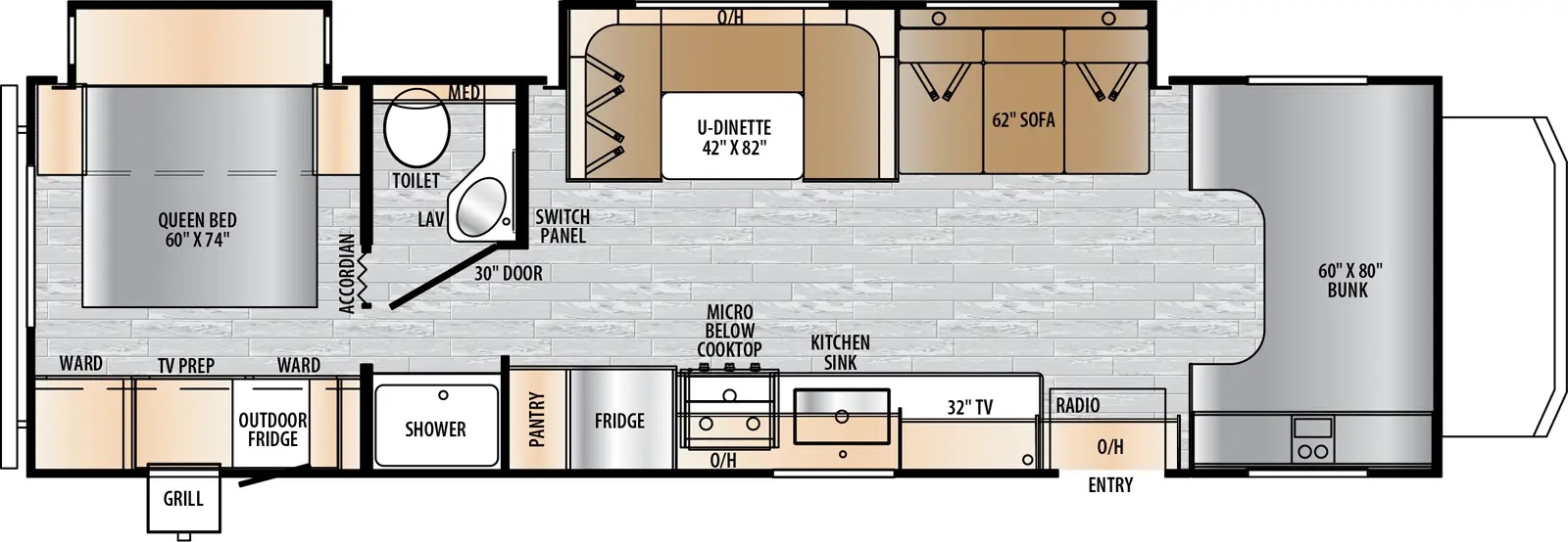 2024 EAST TO WEST RV ENTRADA 2950OK*23, , floor-plans-day image number 0