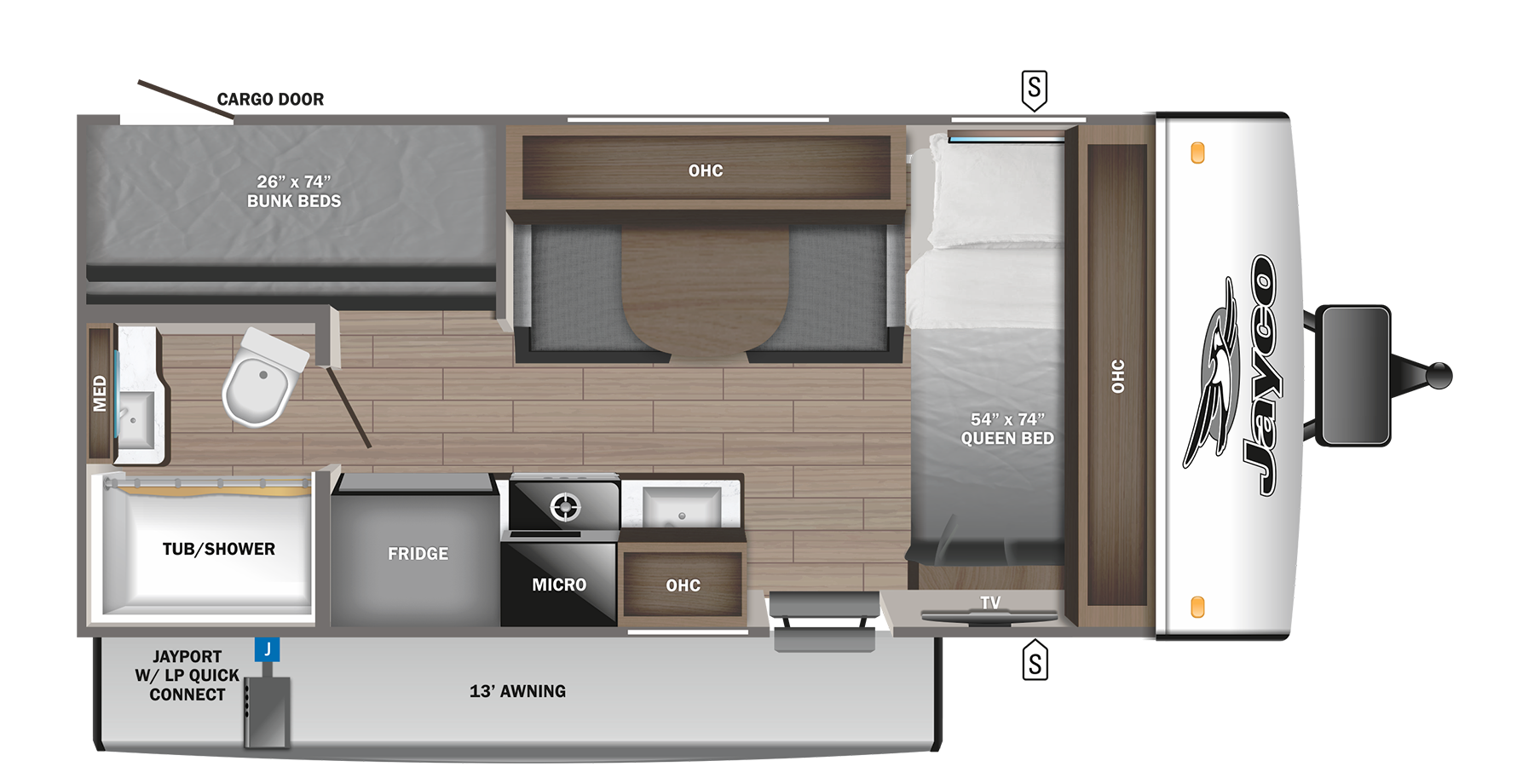 2024 JAYCO MICRO 171BH, , floor-plans-day image number 0