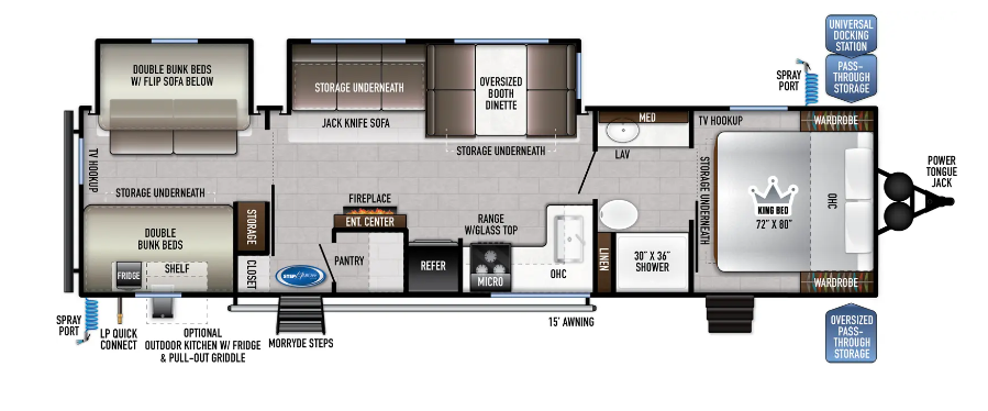 2024 EAST TO WEST RV DELLA TERRA 312BH, , floor-plans-day image number 0
