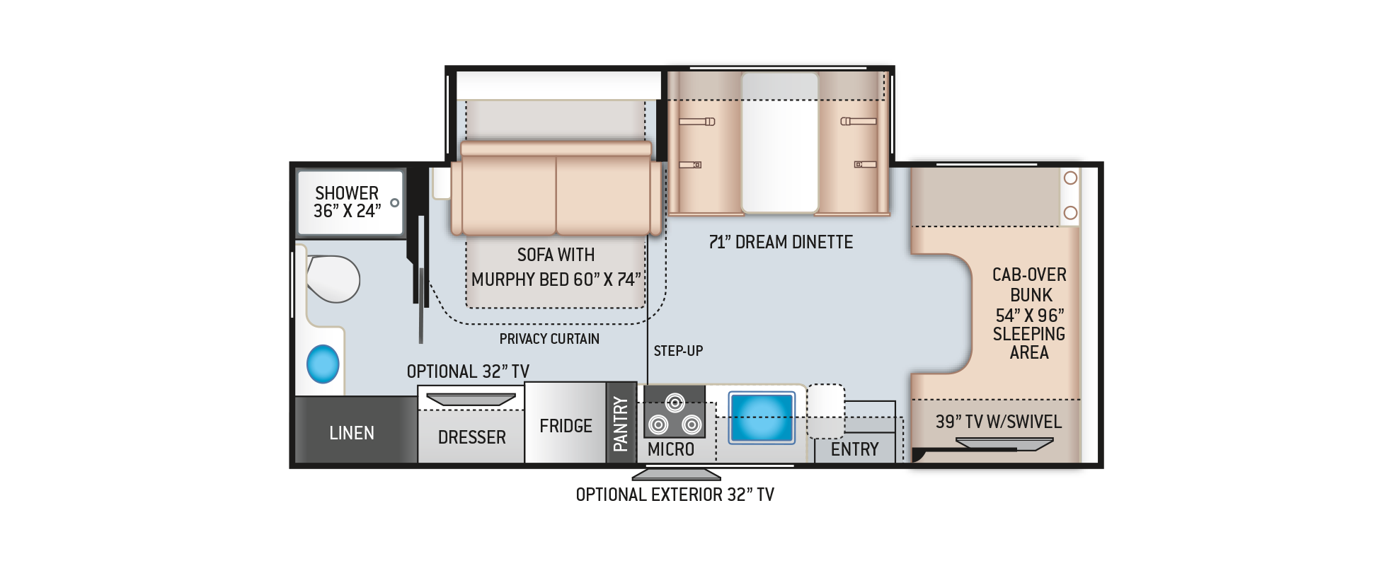 2023 THOR MOTOR COACH FOURWINDS 25M, , floor-plans-day image number 0