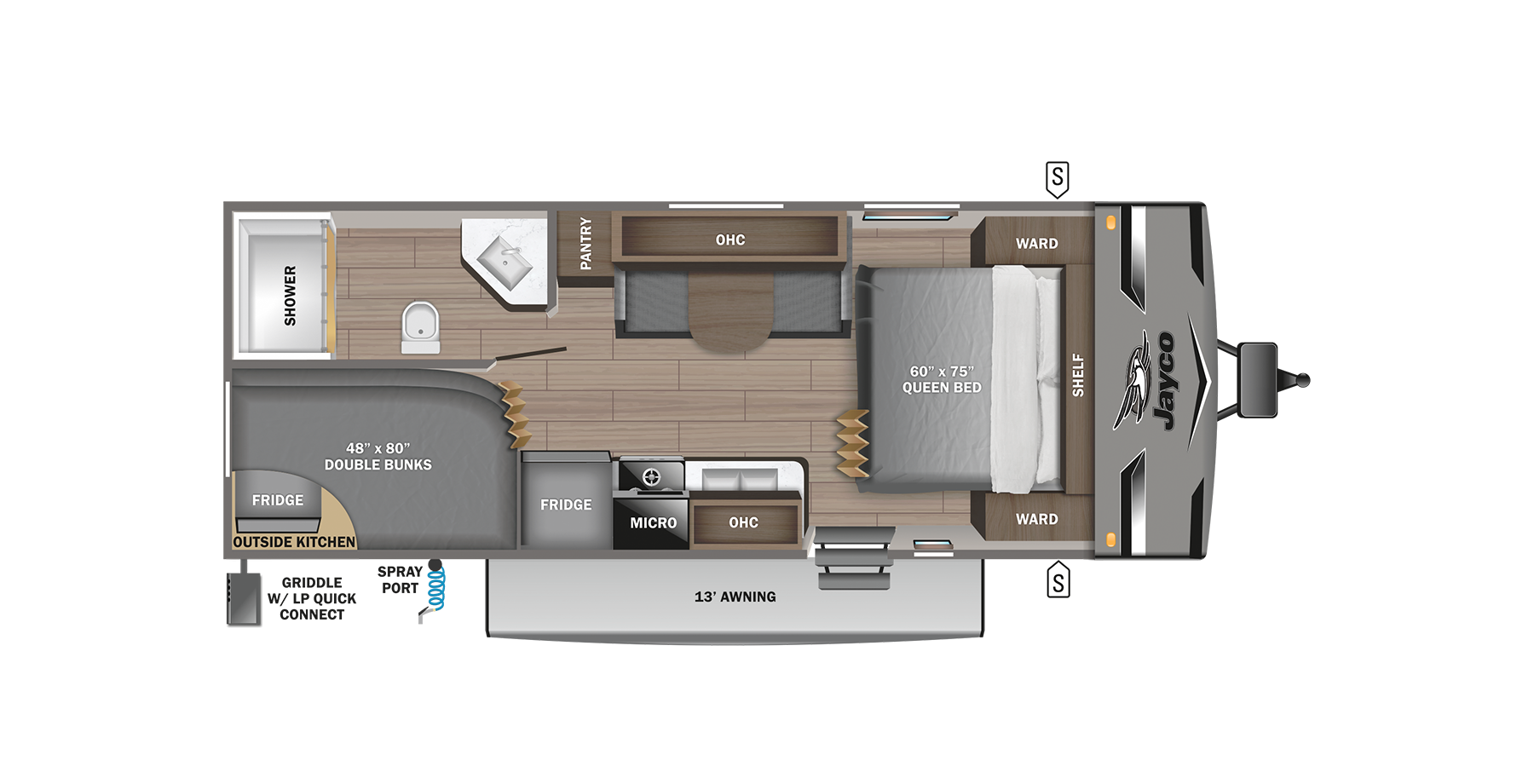 2024 JAYCO JAY FLIGHT 224BHW, , floor-plans-day image number 0