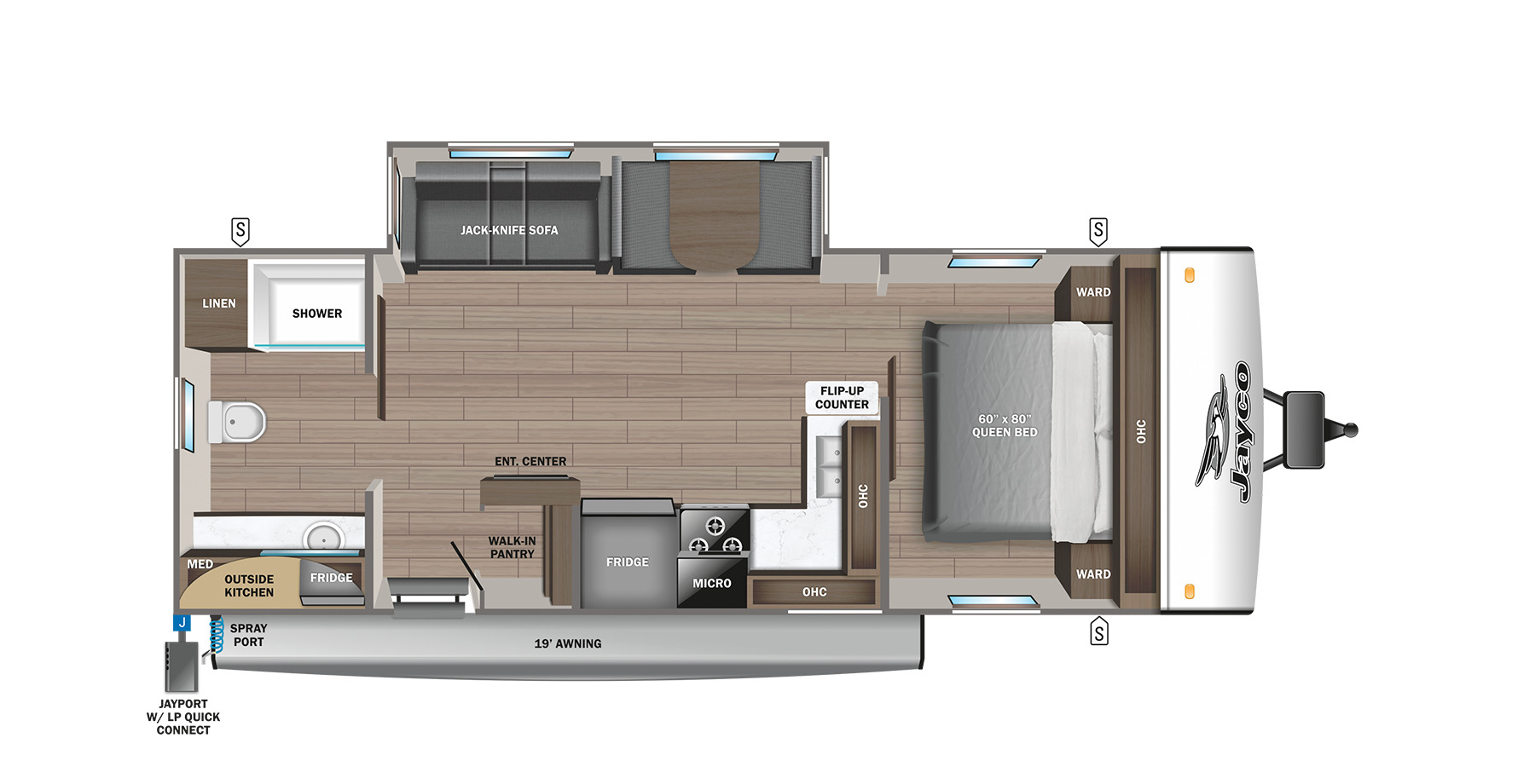 2024 JAYCO FEATHER 25RB, , floor-plans-day image number 0