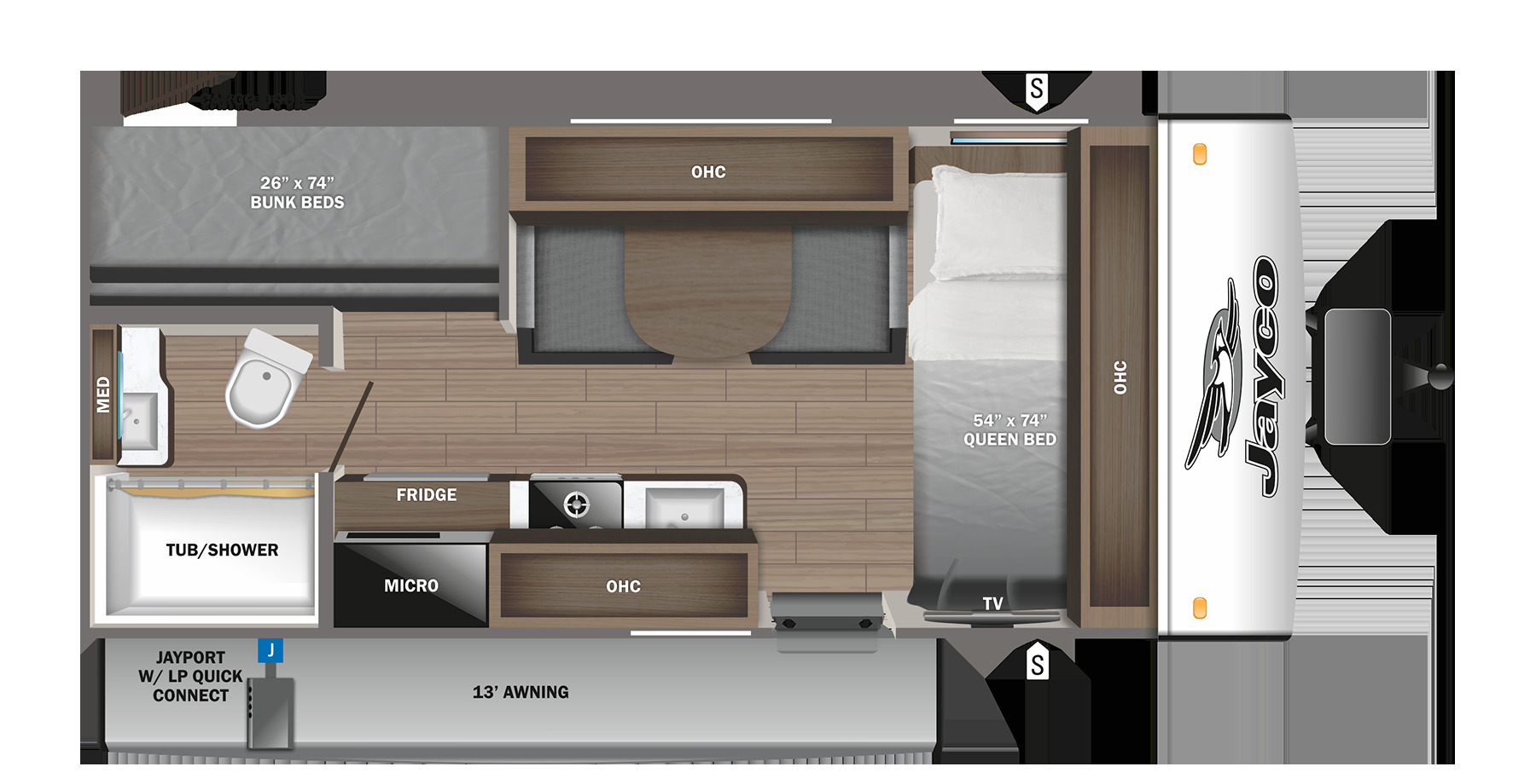 2023 JAYCO MICRO 171BH, , floor-plans-day image number 0