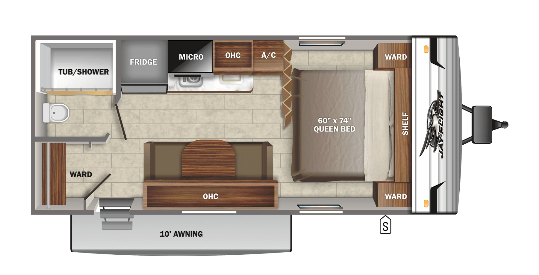 2022 JAYCO JAY FLIGHT 195RB, , floor-plans-day image number 0