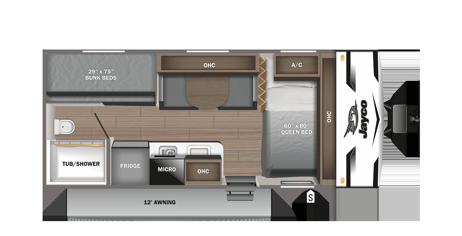 2024 JAYCO JAY FLIGHT 174BHW, , floor-plans-day image number 0
